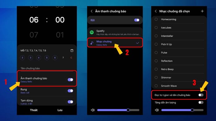 Hướng dẫn bật hoặc tắt tính năng đọc thời gian báo thức trên điện thoại Samsung