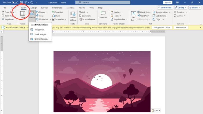 Hướng dẫn đổi đuôi ảnh bằng Word bước 1