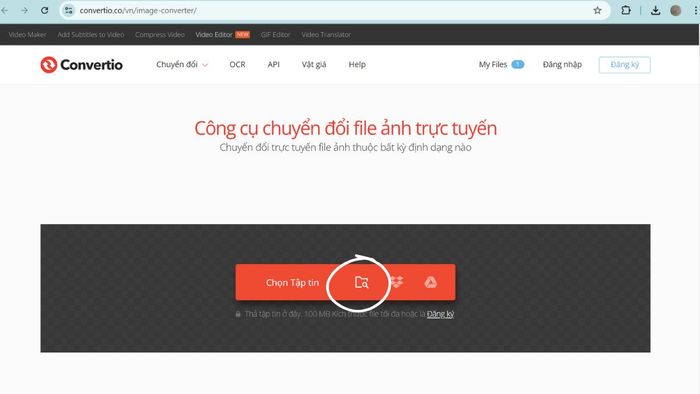 Hướng dẫn đổi đuôi ảnh bằng các phần mềm trực tuyến bước 1