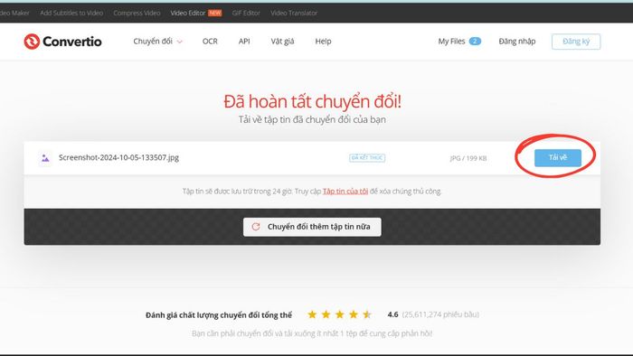 Hướng dẫn đổi đuôi ảnh bằng các phần mềm trực tuyến bước 4