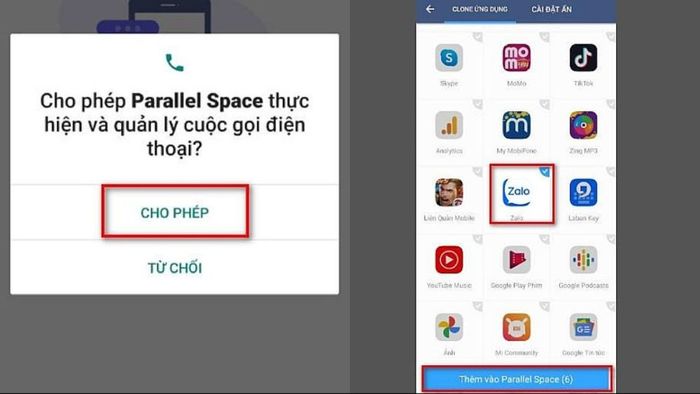 Hướng dẫn cài đặt 2 ứng dụng Zalo trên Android bằng Parallel Space - Bước 1