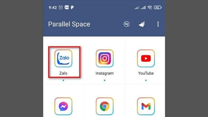 Hướng dẫn cài đặt 2 ứng dụng Zalo trên Android bằng Parallel Space - Bước 2