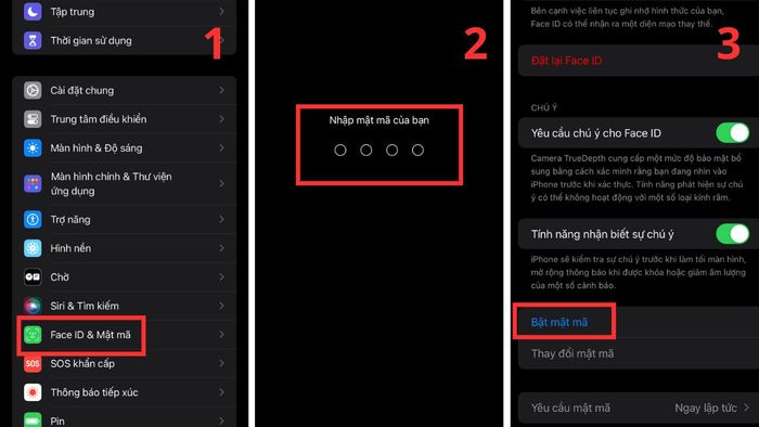cài đặt mật khẩu cho màn hình khóa iPhone bằng mã số