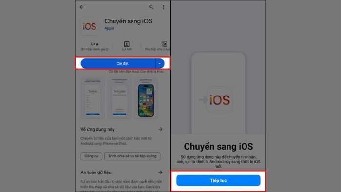 Cách chuyển dữ liệu danh bạ từ Android sang iPhone qua Move to iOS: Bước 2
