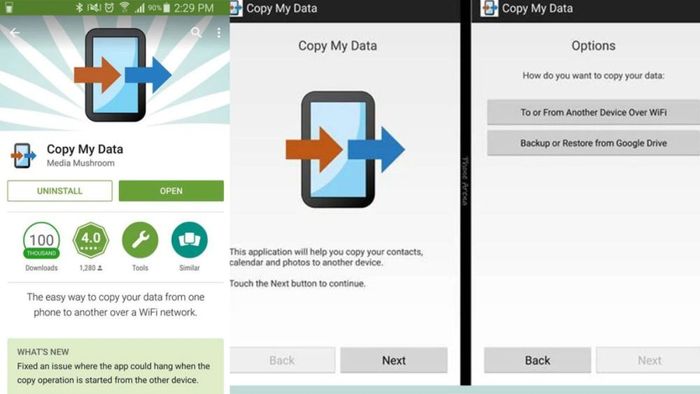 Sử dụng ứng dụng Copy My Data để chuyển ảnh từ Android sang iPhone - Bước 1