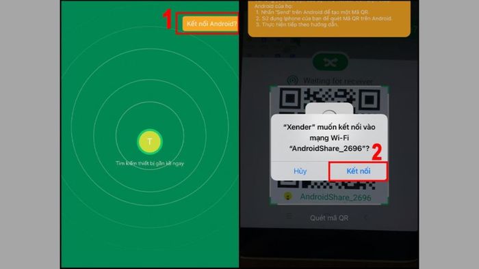 Bước 4 trong quá trình chuyển ảnh từ Android sang iPhone bằng ứng dụng Xender