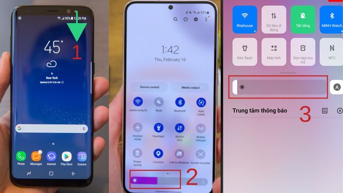 Cách điều chỉnh độ sáng màn hình điện thoại Android qua thanh công cụ