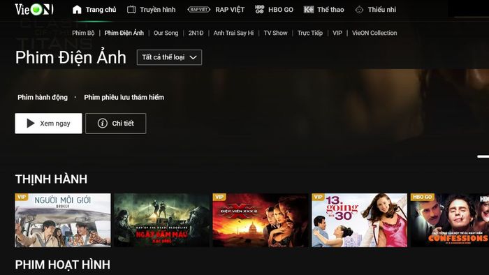 Hướng dẫn hủy gói VIP VieON trên trang web dành cho máy tính