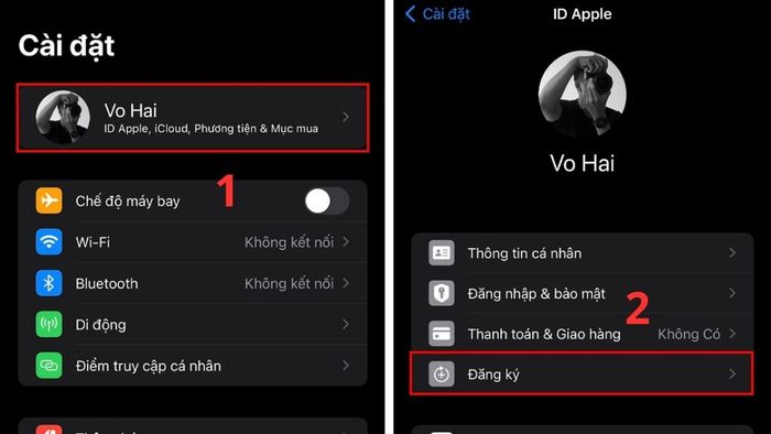 Hướng dẫn hủy gói VIP VieON trên iPhone, bước 2