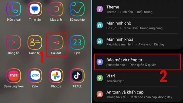 Hướng dẫn khóa ứng dụng trên Samsung thông qua thư mục bảo mật - Bước 1