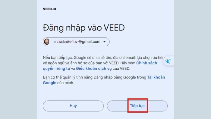 Hướng dẫn đăng ký tài khoản VEED bước 3