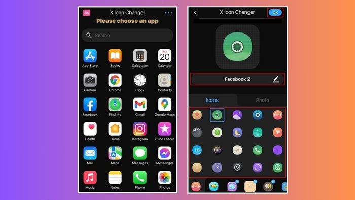 Hướng dẫn tạo biểu tượng cho ứng dụng trên iPhone bằng ứng dụng X Icon Changer - bước hai