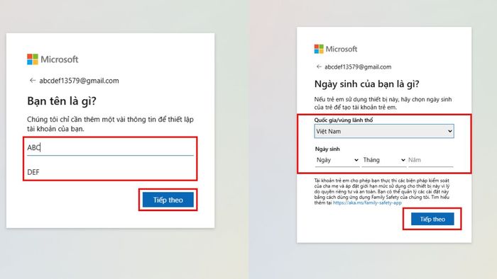 Hướng dẫn tạo tài khoản Microsoft qua OneDrive - Bước 3
