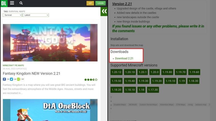 Hướng dẫn tải Map Minecraft trên điện thoại Android - Bước 2