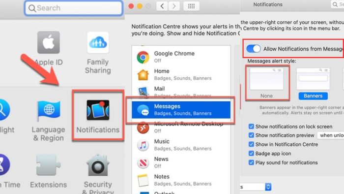 Cách tắt thông báo iMessage trên Macbook