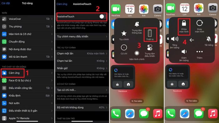Hướng dẫn tắt màn hình iPhone bằng nút Home ảo