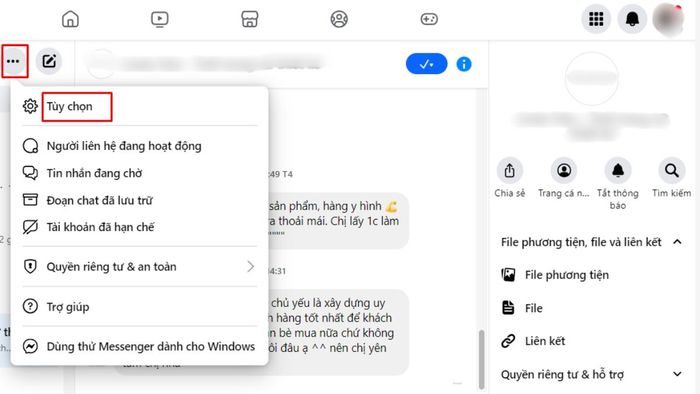 Hướng dẫn tắt thông báo Messenger trong ứng dụng – Bước 2