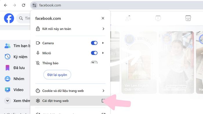 Hướng dẫn tắt thông báo Facebook trên máy tính qua trang web – Bước 2