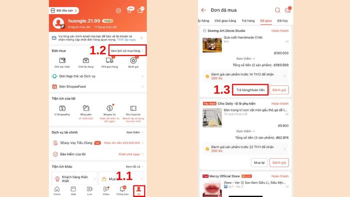 Hướng dẫn trả hàng Shopee khi đã nhận hàng ở nước ngoài - bước đầu tiên.