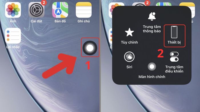 Hướng dẫn xoay màn hình điện thoại iPhone qua nút Home ảo - Bước 2