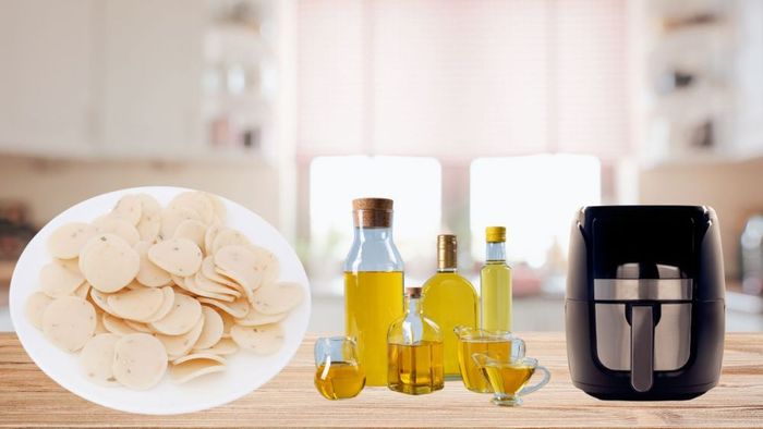 Chuẩn bị nguyên liệu để chiên bánh phồng tôm