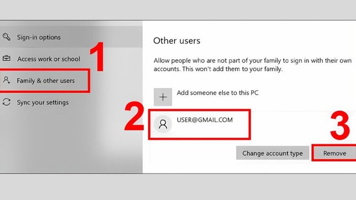 Cách dọn dẹp ổ C xóa tài khoản Windows bước 3