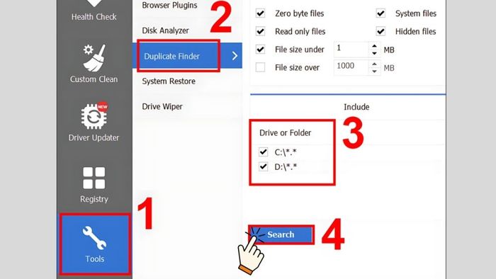 Hướng dẫn dọn dẹp ổ C bằng cách xóa file trùng lặp - Bước 1