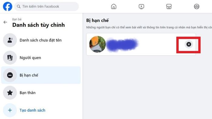Cách bỏ hạn chế trên Facebook qua điện thoại, bước 3