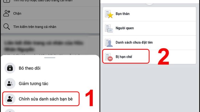 Cách thêm từng người vào danh sách bị hạn chế trên Facebook, bước 3