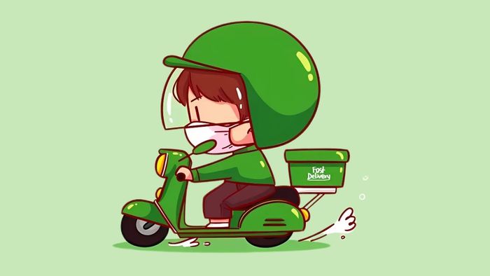 Hình ảnh shipper chibi đầy sáng tạo và đáng yêu