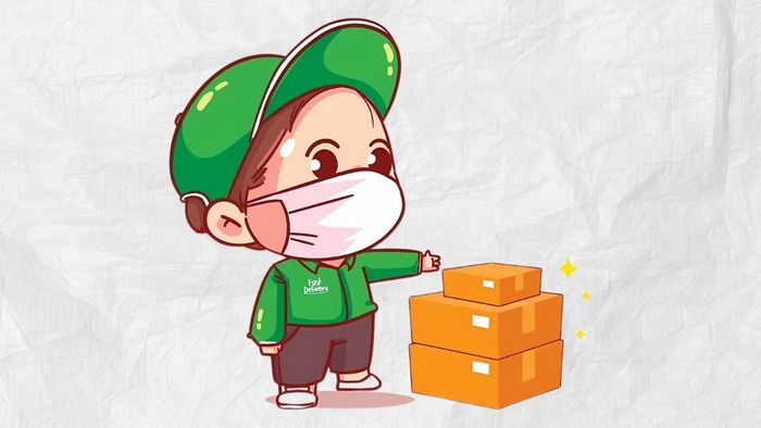 Hình ảnh shipper chibi với nét vẽ sinh động và đáng yêu