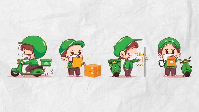 Hình ảnh shipper chibi với phong cách dễ thương và ngộ nghĩnh