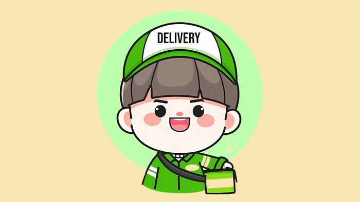Hình ảnh shipper chibi với nét vẽ sinh động và đáng yêu