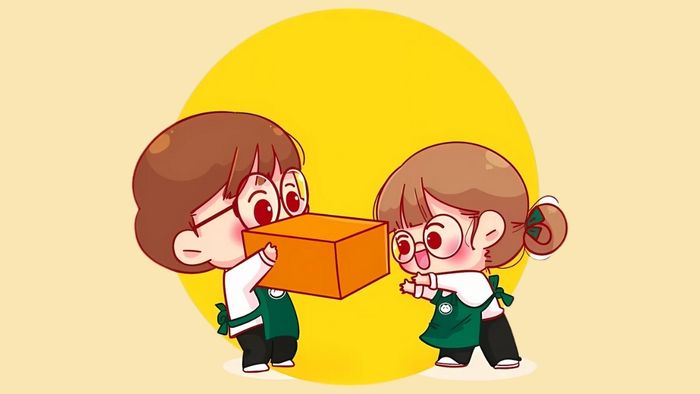 Ảnh shipper chibi cực kỳ dễ thương và đáng yêu