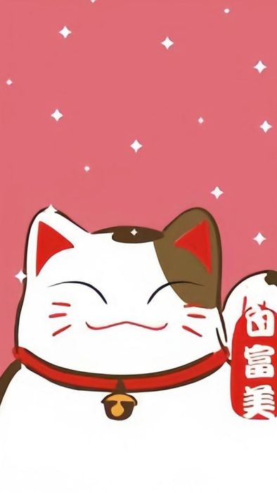 Hình nền mèo thần tài Chibi