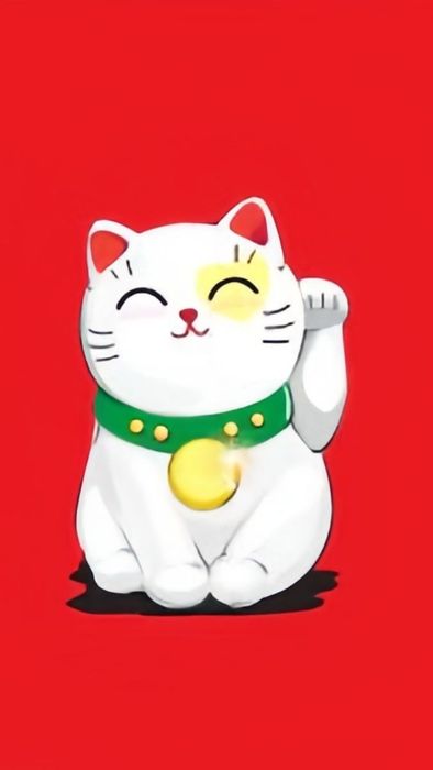 Hình nền mèo thần tài Chibi