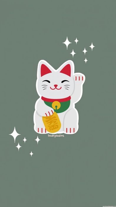Hình nền mèo thần tài Chibi