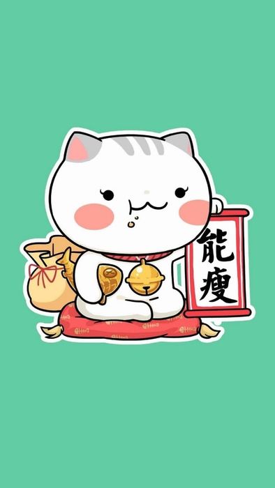 Hình nền mèo thần tài Chibi