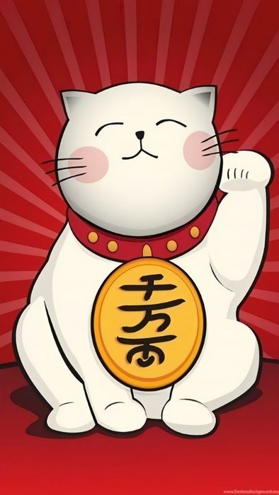 Hình nền mèo thần tài Chibi cho điện thoại của bạn