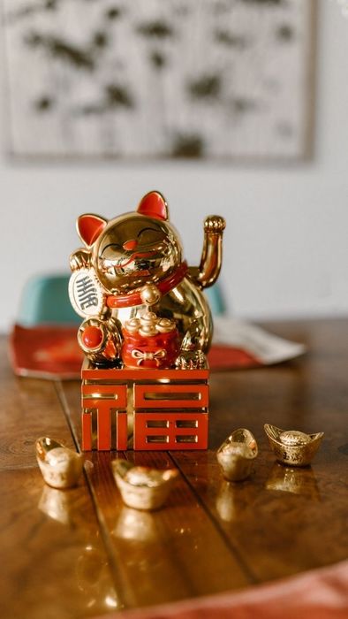 Hình nền mèo thần tài mang phong cách mạnh mẽ và cuốn hút