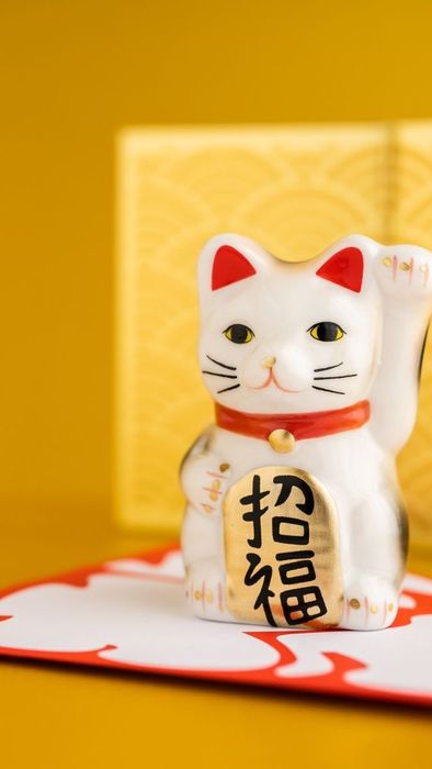 Hình nền mèo thần tài với kiểu dáng cá tính, đầy phong cách