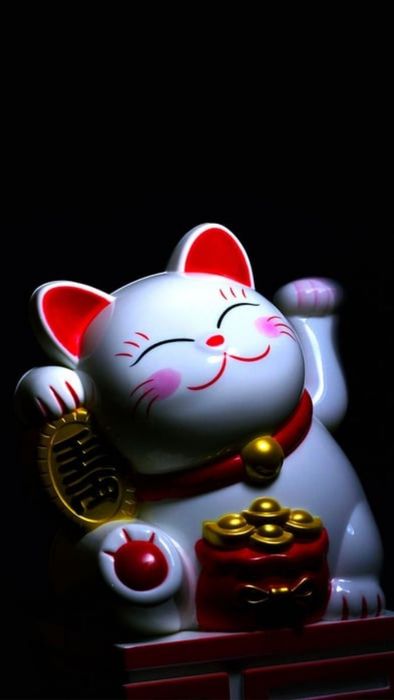 Hình nền mèo thần tài 3D sống động và dễ thương