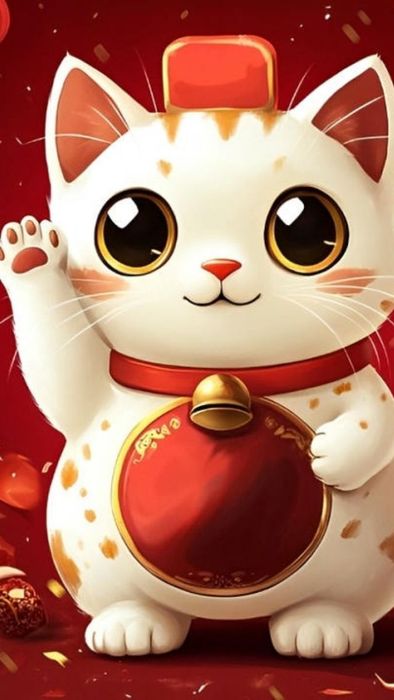 Hình nền mèo thần tài 3D mang phong cách ấn tượng và độc đáo