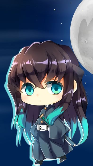 Hình nền điện thoại Muichirou chibi dễ thương, tạo nên một phong cách đáng yêu và ngọt ngào.