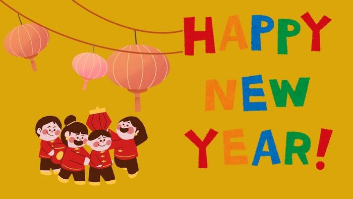 Hình nền Tết phong cách dễ thương dành cho máy tính