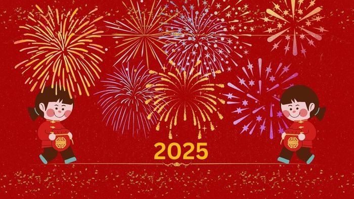 Hình nền Tết 2025 pháo hoa rực rỡ