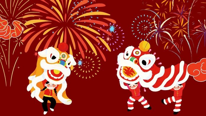 Hình nền Tết 2025 pháo hoa rực rỡ