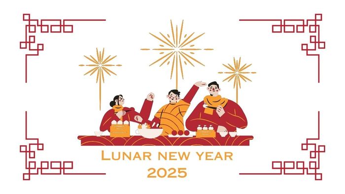 Hình nền Tết Ất Tỵ 2025 gia đình sum vầy