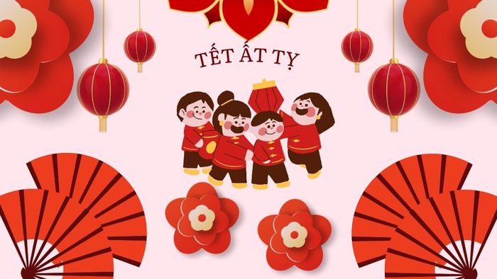 Hình nền Tết Ất Tỵ 2025 gia đình sum vầy