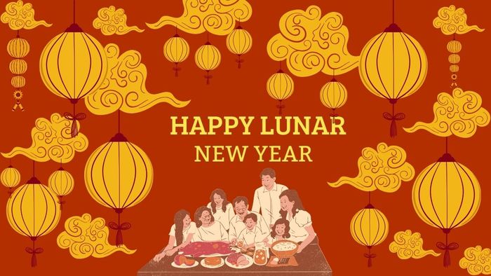 Hình nền Tết Ất Tỵ 2025 gia đình sum vầy